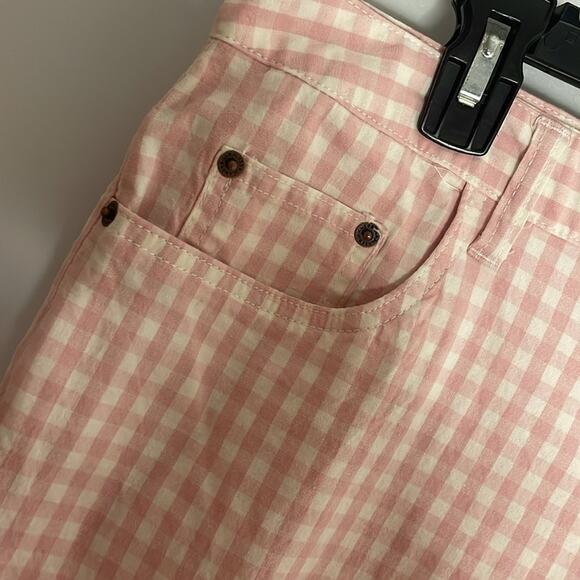 Bill blass jeans pink and white gingham cropped pants - Picture 4 of 6